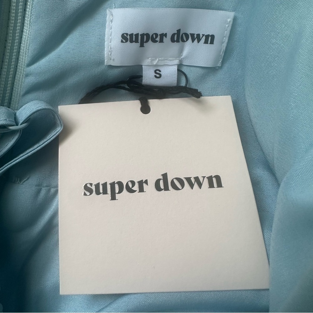 Superdown Dress Dina Mini Sequins Light Blue Star Embellished S NWT New - Picture 9 of 13